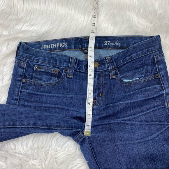 J. Crew Women's Toothpick Jeans Size 27 Blue Medium Low Rise Casual - Picture 3 of 11